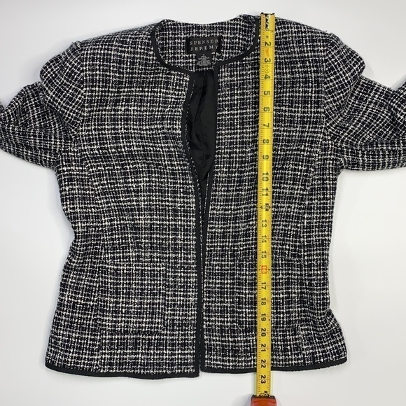 Spenser Jeremy Black and White Open Front Blazer Medium - Picture 4 of 10